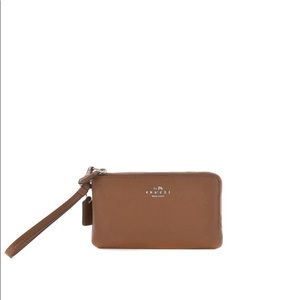 Coach wristlet double zip